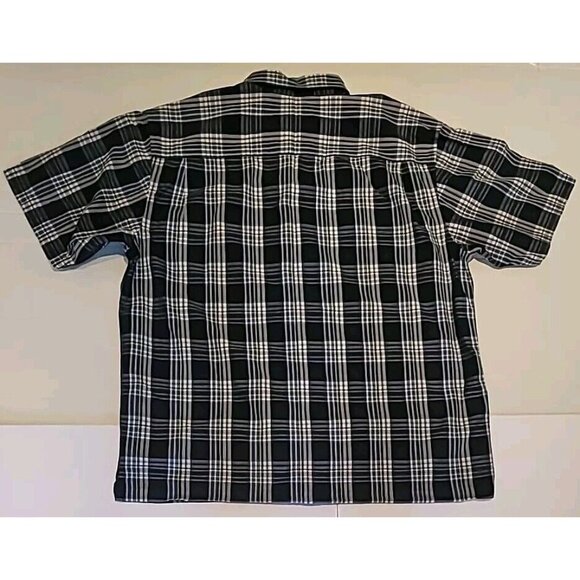Nautica Jeans Co Men Blue Green Plaid Shirt Short Sleeve Pocket Button Up Sz XL - Picture 7 of 16